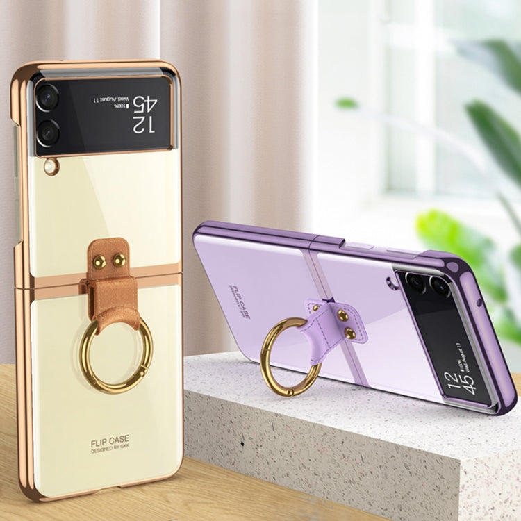 For Samsung Galaxy Z Flip3 5G GKK Phantom Electroplating Phone Case with Ring(Purple) - free shipping - PMC TechLife - Order now!