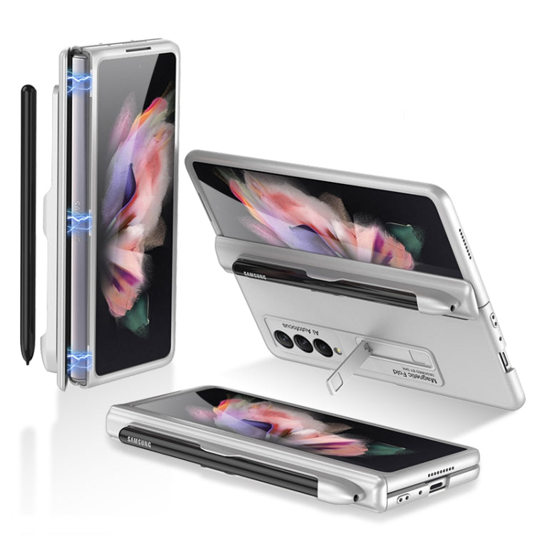 For Samsung Galaxy Z Fold3 5G GKK Magnetic Full Coverage Phone Flip Case with Pen Slot(Silver) - free shipping - PMC TechLife - Order now!
