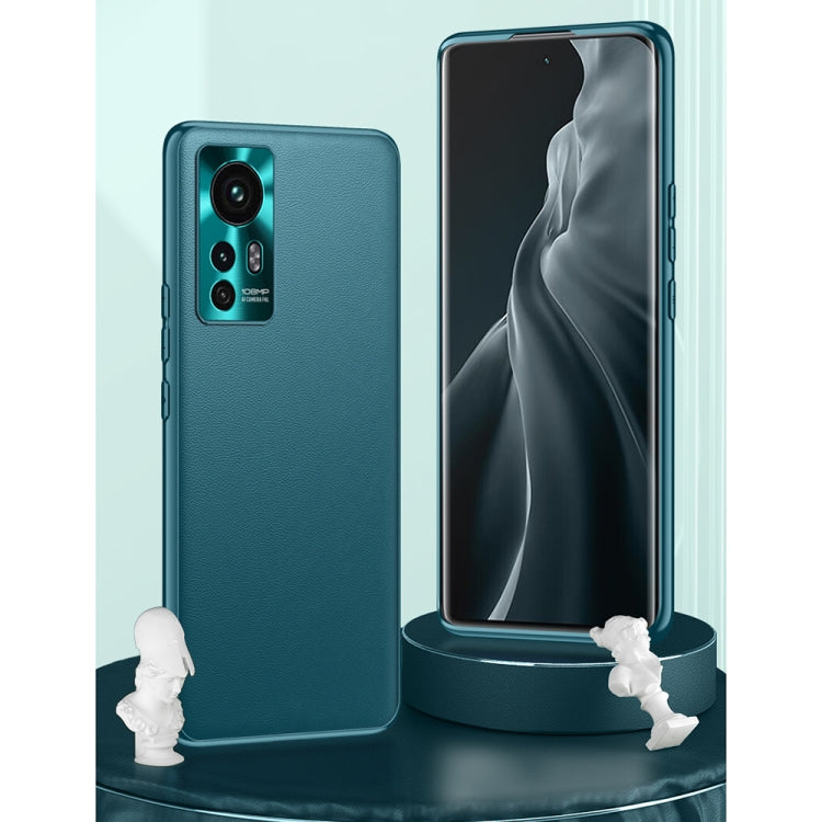 For Xiaomi Mi 12 Ultra 5G Plain Skin Leather Phone Case(Cyan) - Xiaomi Cases by GKK | Online Shopping South Africa | PMC TechLife
