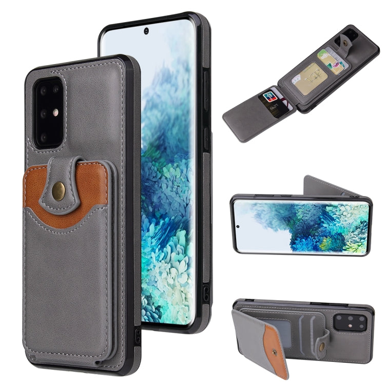 For Samsung Galaxy S20+ Soft Skin Leather Wallet Bag Phone Case(Grey) - Galaxy Phone Cases by PMC TechLife | Online Shopping South Africa | PMC TechLife | Buy Now Pay Later Mobicred