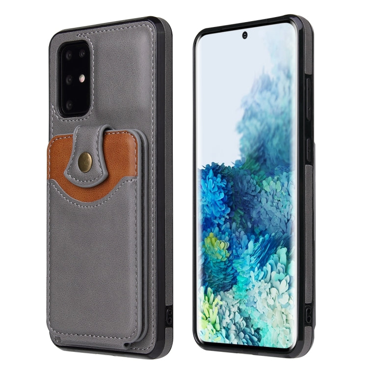 For Samsung Galaxy S20+ Soft Skin Leather Wallet Bag Phone Case(Grey) - Galaxy Phone Cases by PMC TechLife | Online Shopping South Africa | PMC TechLife | Buy Now Pay Later Mobicred