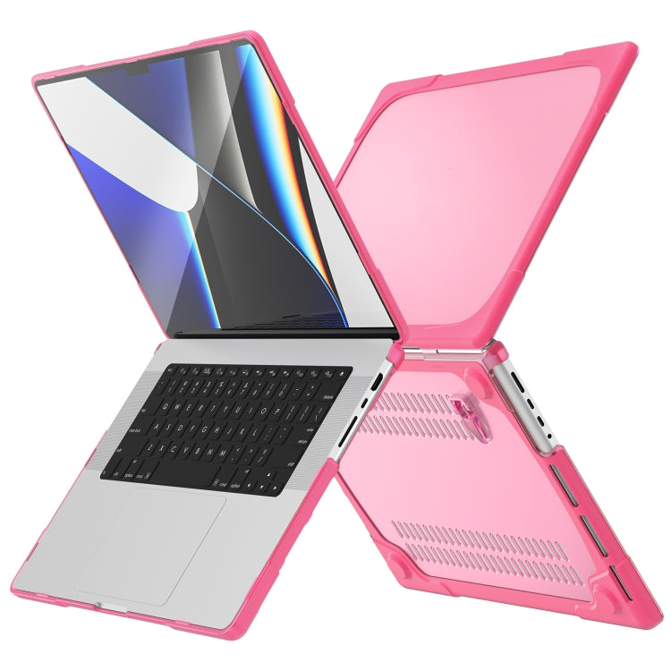 TPU + PC Two Color Laptop Protective Case For MacBook Pro 14.2 inch A2442 2021(Rose Red) - MacBook Pro Cases by PMC TechLife | Online Shopping South Africa | PMC TechLife | Buy Now Pay Later Mobicred