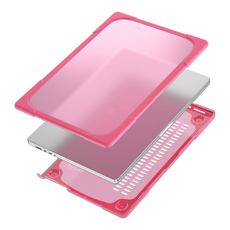 TPU + PC Two Color Laptop Protective Case For MacBook Pro 14.2 inch A2442 2021(Rose Red) - MacBook Pro Cases by PMC TechLife | Online Shopping South Africa | PMC TechLife | Buy Now Pay Later Mobicred