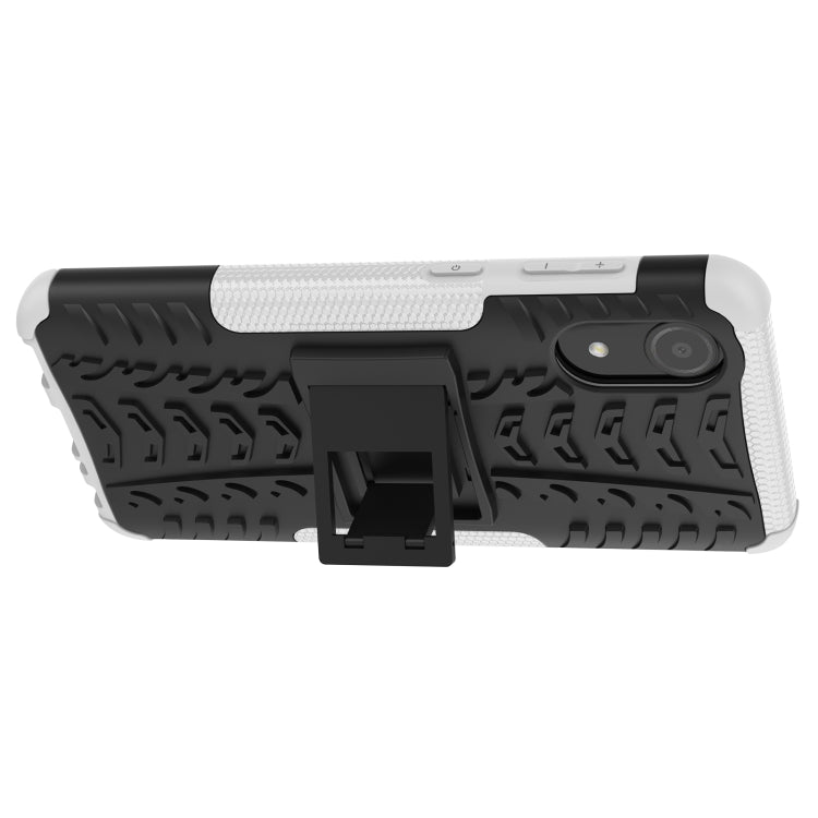 For Samsung Galaxy A03 Core Tire Texture TPU + PC Phone Case(White) - Galaxy Phone Cases by PMC TechLife | Online Shopping South Africa | PMC TechLife | Buy Now Pay Later Mobicred
