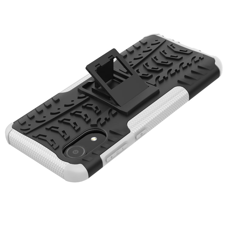 For Samsung Galaxy A03 Core Tire Texture TPU + PC Phone Case(White) - Galaxy Phone Cases by PMC TechLife | Online Shopping South Africa | PMC TechLife | Buy Now Pay Later Mobicred