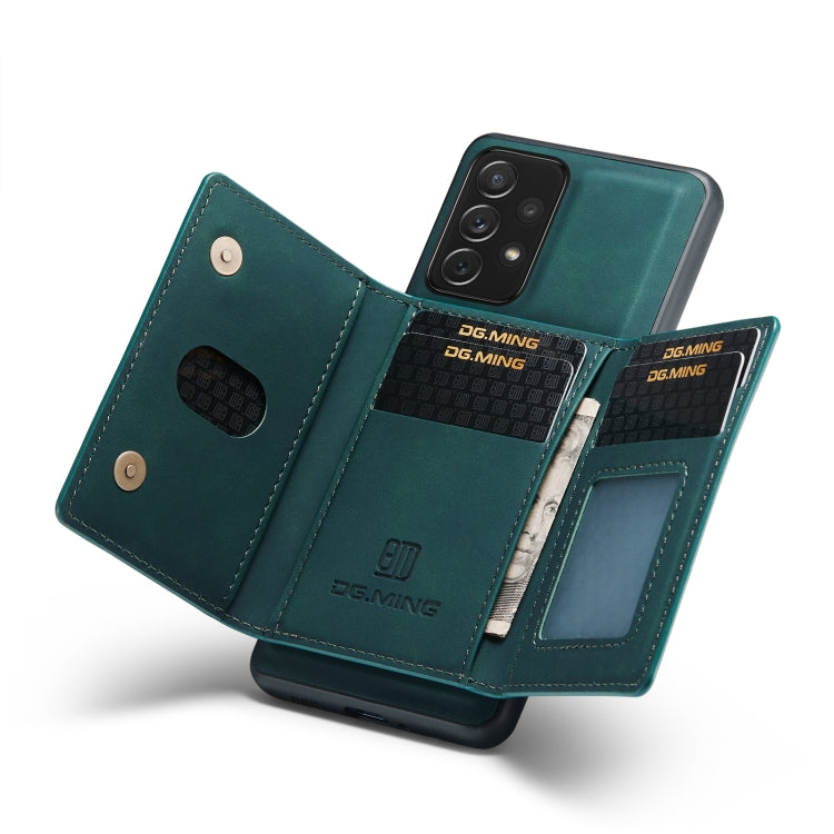 For Samsung Galaxy A73 5G DG.MING M2 Series 3-Fold Multi Card Bag + Phone Case(Green) - Galaxy Phone Cases by DG.MING | Online Shopping South Africa | PMC TechLife | Buy Now Pay Later Mobicred