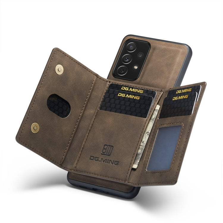 For Samsung Galaxy A73 5G DG.MING M2 Series 3-Fold Multi Card Bag + Phone Case(Coffee) - free shipping - PMC TechLife - Order now!