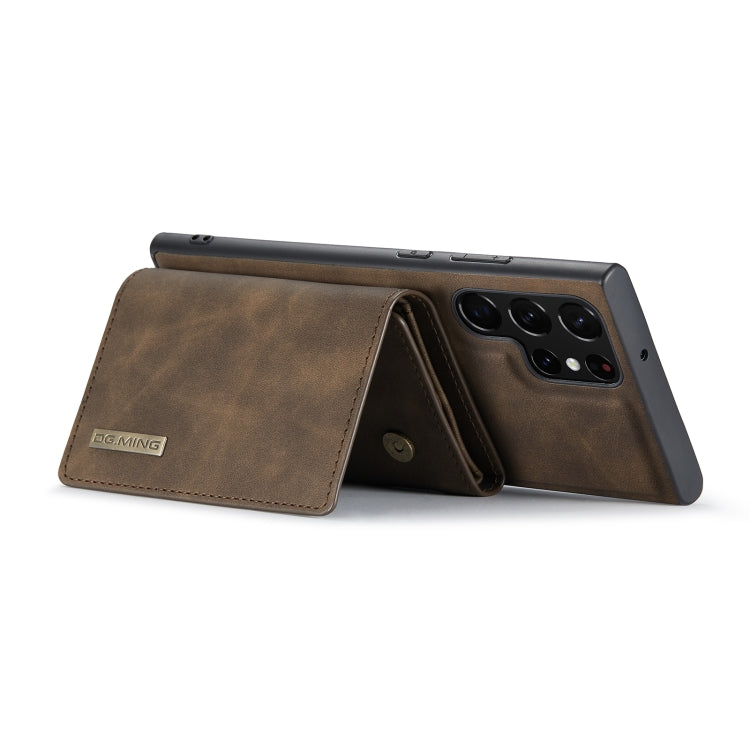 For Samsung Galaxy S22 Ultra 5G DG.MING M1 Series 3-Fold Multi Card Wallet Phone Case(Coffee) - Galaxy S22 Ultra 5G Cases by DG.MING | Online Shopping South Africa | PMC TechLife | Buy Now Pay Later Mobicred