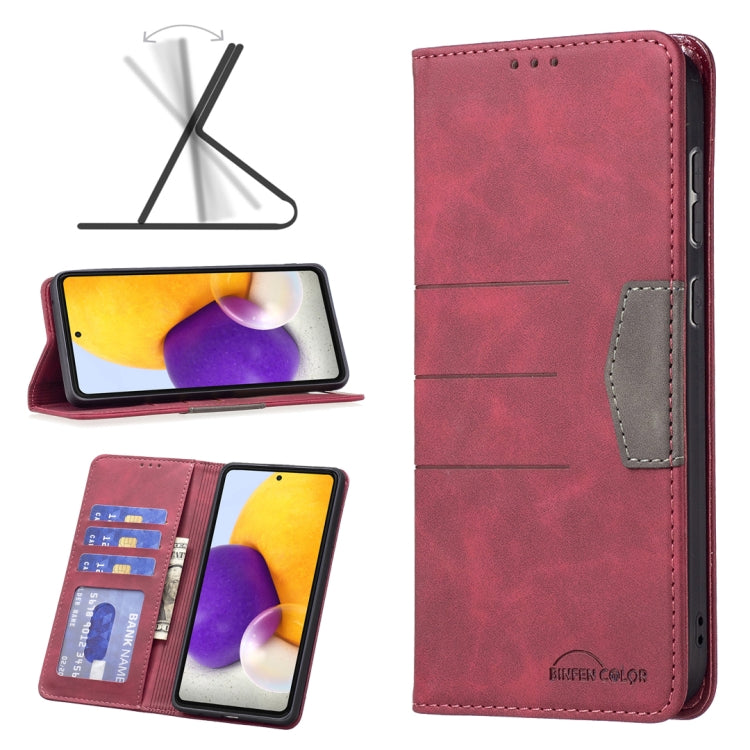 For Samsung Galaxy A73 5G Magnetic Splicing Leather Phone Case(Red) - free shipping - PMC TechLife - Order now!