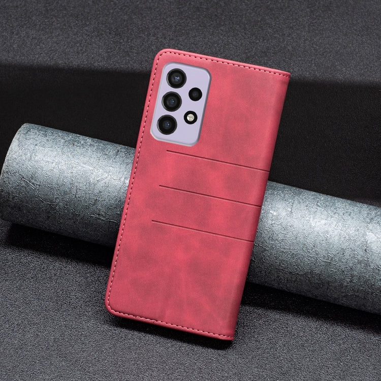 For Samsung Galaxy A73 5G Magnetic Splicing Leather Phone Case(Red) - free shipping - PMC TechLife - Order now!