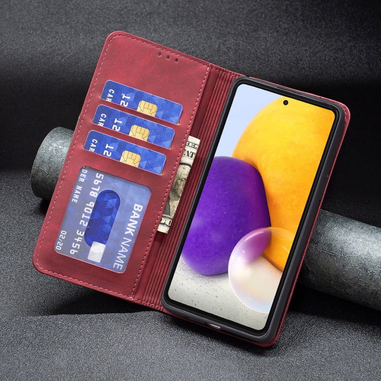 For Samsung Galaxy A73 5G Magnetic Splicing Leather Phone Case(Red) - free shipping - PMC TechLife - Order now!