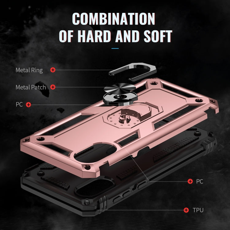 For Samsung Galaxy A03 Core 164mm Shockproof TPU + PC Phone Case with Holder(Rose Gold) - free shipping - PMC TechLife - Order now!