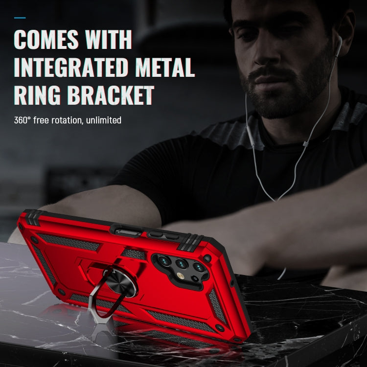 For Samsung Galaxy A13 4G Shockproof TPU + PC Phone Case with Holder(Red) - Galaxy Phone Cases by PMC TechLife | Online Shopping South Africa | PMC TechLife | Buy Now Pay Later Mobicred