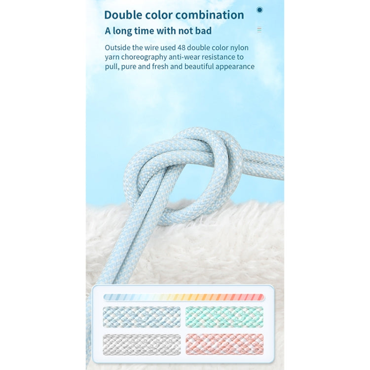 27W PD USB-C / Type-C to 8 Pin Fast Charging Braided Data Cable, Cable Length: 1m(Grey) - 2 in 1 Cable by PMC TechLife | Online Shopping South Africa | PMC TechLife