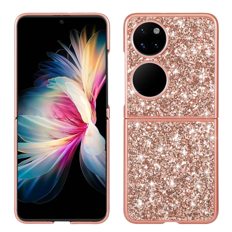 For Huawei P50 Pocket Glitter Powder Shockproof TPU Folding Phone Case(Rose Gold) - free shipping - PMC TechLife - Order now!