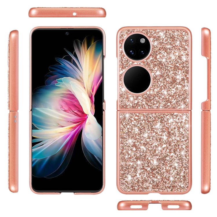For Huawei P50 Pocket Glitter Powder Shockproof TPU Folding Phone Case(Rose Gold) - free shipping - PMC TechLife - Order now!