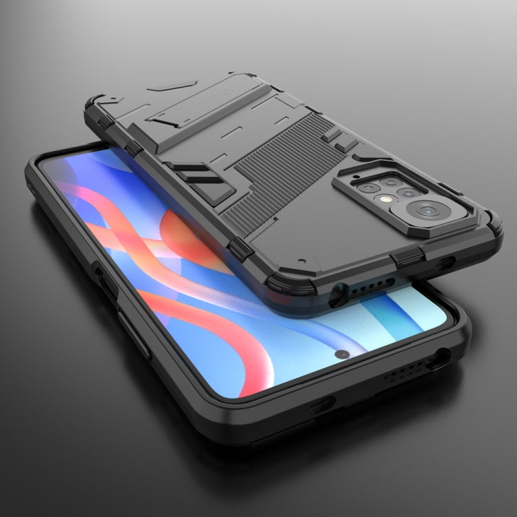 For Xiaomi Redmi Note 11 / Note 11S Global Punk Armor 2 in 1 PC + TPU Shockproof Phone Case with Invisible Holder(Black) - free shipping - PMC TechLife - Order now!