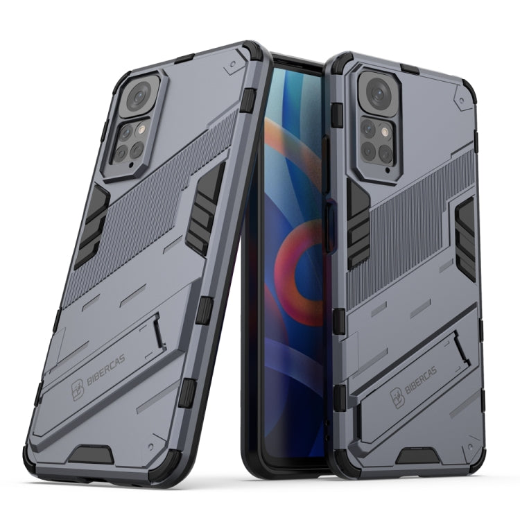 For Xiaomi Redmi Note 11 / Note 11S Global Punk Armor 2 in 1 PC + TPU Shockproof Phone Case with Invisible Holder(Gray) - free shipping - PMC TechLife - Order now!