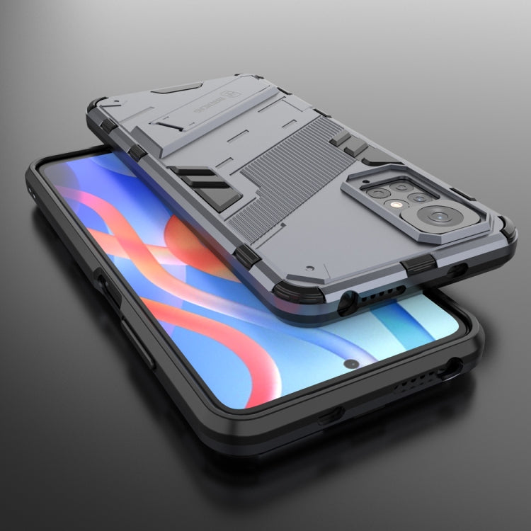 For Xiaomi Redmi Note 11 / Note 11S Global Punk Armor 2 in 1 PC + TPU Shockproof Phone Case with Invisible Holder(Gray) - free shipping - PMC TechLife - Order now!