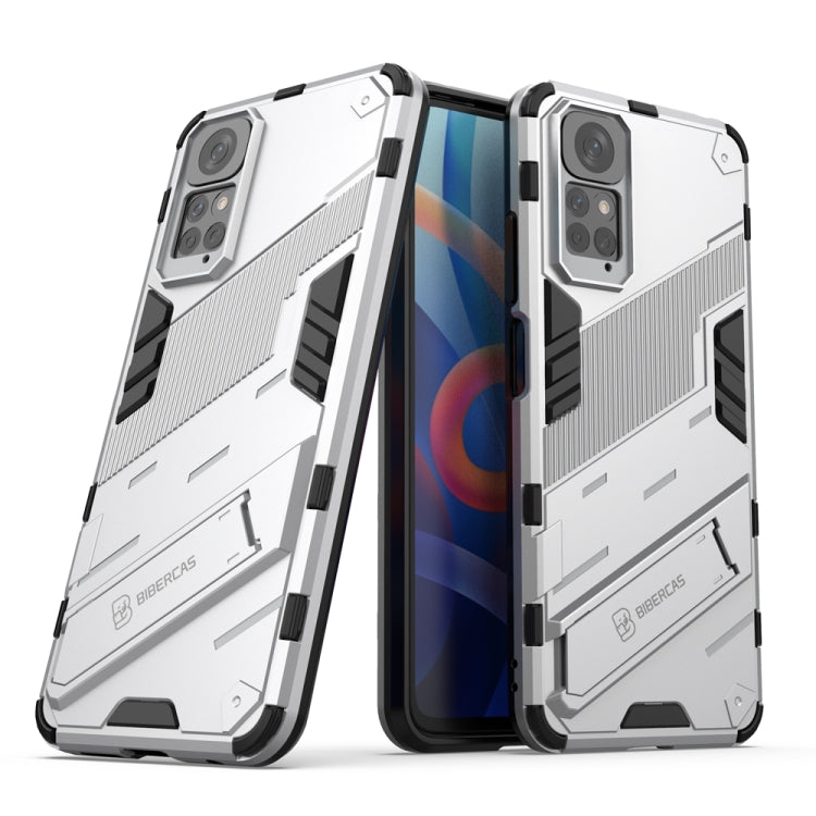 For Xiaomi Redmi Note 11 / Note 11S Global Punk Armor 2 in 1 PC + TPU Shockproof Phone Case with Invisible Holder(White) - free shipping - PMC TechLife - Order now!