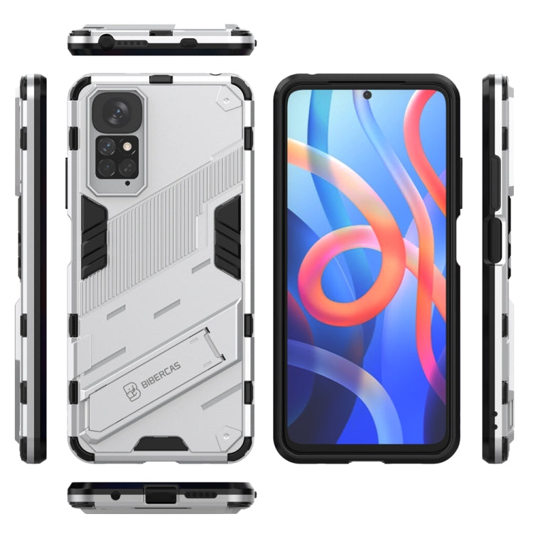 For Xiaomi Redmi Note 11 / Note 11S Global Punk Armor 2 in 1 PC + TPU Shockproof Phone Case with Invisible Holder(White) - free shipping - PMC TechLife - Order now!