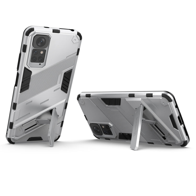 For Xiaomi Redmi Note 11 / Note 11S Global Punk Armor 2 in 1 PC + TPU Shockproof Phone Case with Invisible Holder(White) - free shipping - PMC TechLife - Order now!