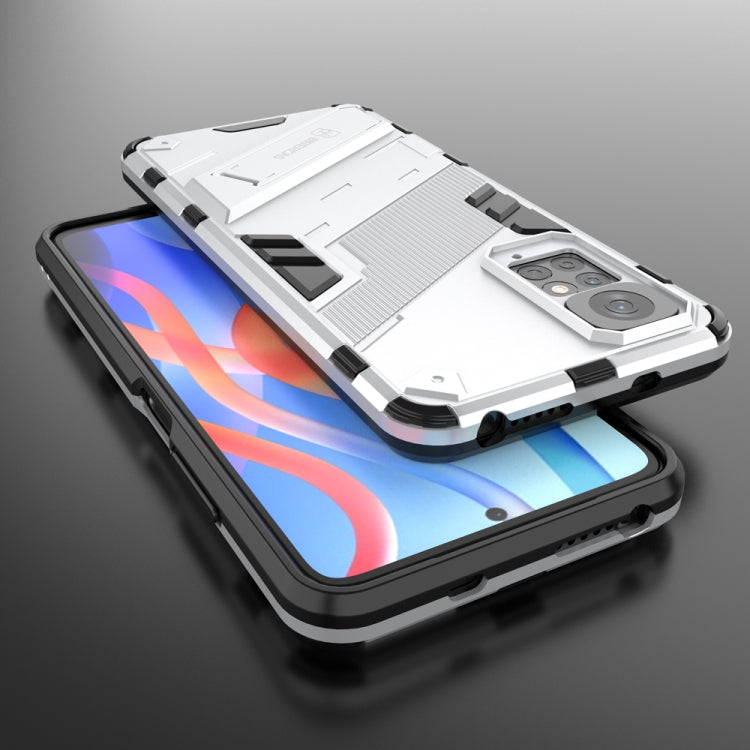 For Xiaomi Redmi Note 11 / Note 11S Global Punk Armor 2 in 1 PC + TPU Shockproof Phone Case with Invisible Holder(White) - free shipping - PMC TechLife - Order now!