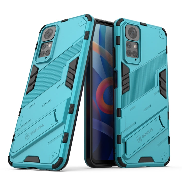 For Xiaomi Redmi Note 11 / Note 11S Global Punk Armor 2 in 1 PC + TPU Shockproof Phone Case with Invisible Holder(Blue) - free shipping - PMC TechLife - Order now!