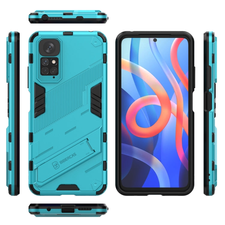 For Xiaomi Redmi Note 11 / Note 11S Global Punk Armor 2 in 1 PC + TPU Shockproof Phone Case with Invisible Holder(Blue) - free shipping - PMC TechLife - Order now!