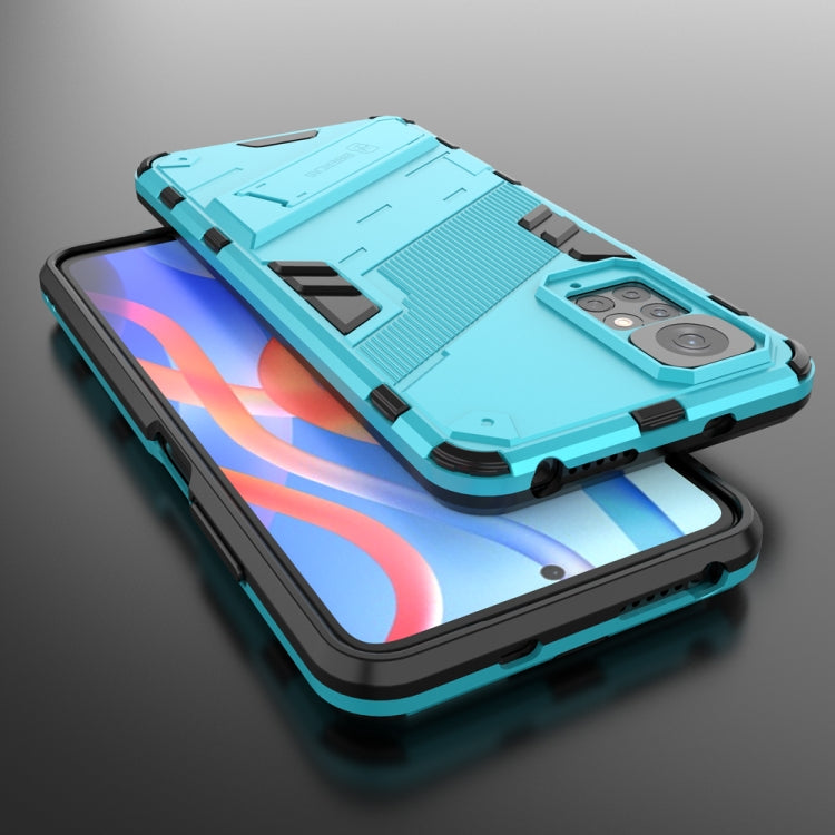 For Xiaomi Redmi Note 11 / Note 11S Global Punk Armor 2 in 1 PC + TPU Shockproof Phone Case with Invisible Holder(Blue) - free shipping - PMC TechLife - Order now!