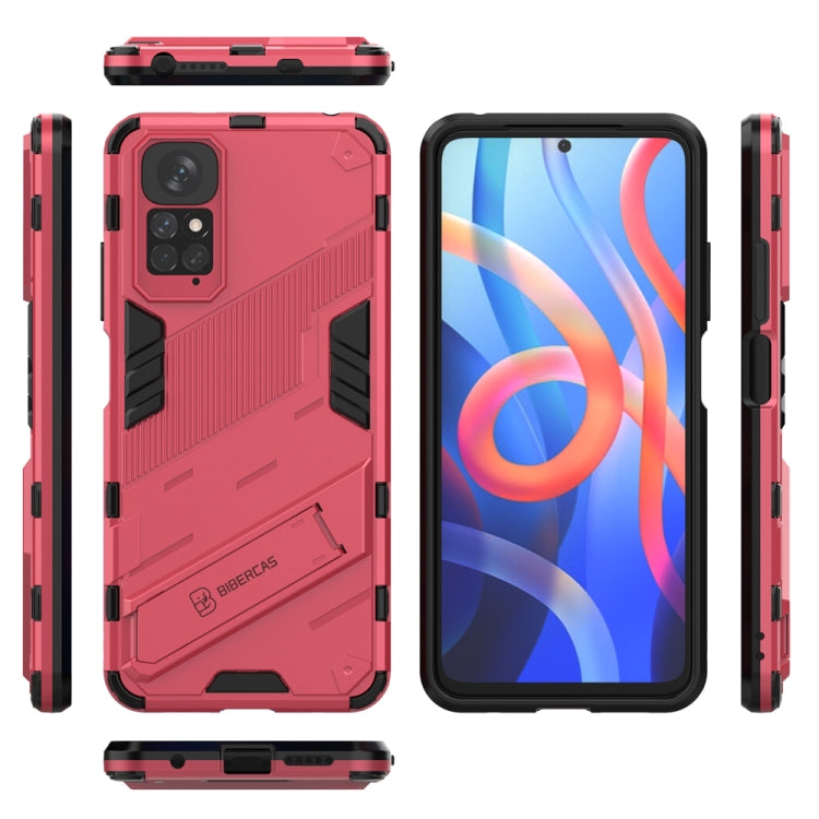 For Xiaomi Redmi Note 11 / Note 11S Global Punk Armor 2 in 1 PC + TPU Shockproof Phone Case with Invisible Holder(Light Red) - free shipping - PMC TechLife - Order now!