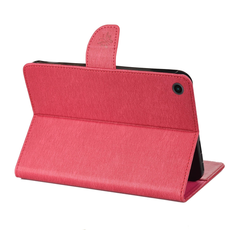 For Samsung Galaxy Tab A8 10.5 2021 X200 / X205 Butterfly Flower Embossing Pattern Leather Tablet Case(Magenta) - free shipping - PMC TechLife - Order now!