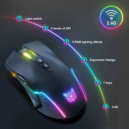 ONIKUMA CW905 2.4G RGB Lighting Wireless Mouse(Black) - Wireless Mice by ONIKUMA | Online Shopping South Africa | PMC Jewellery | Buy Now Pay Later Mobicred