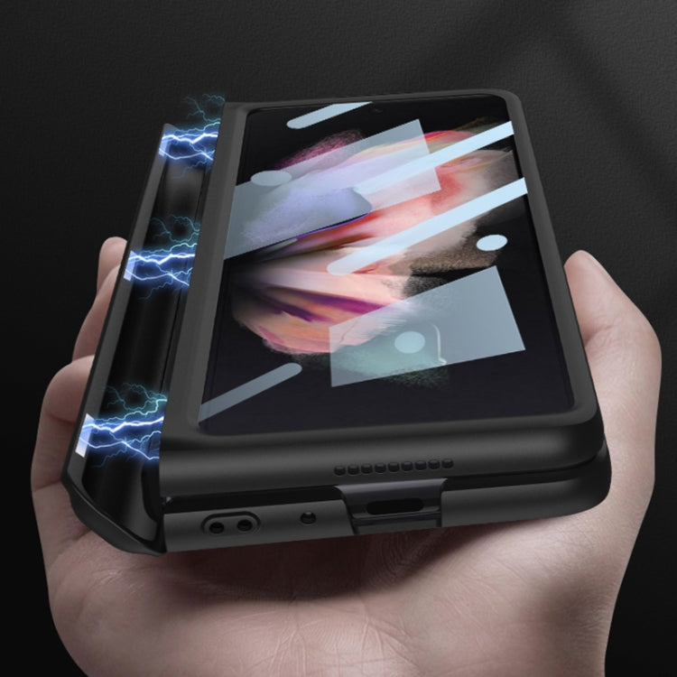 For Samsung Galaxy Z Fold3 5G GKK Integrated Magnetic Full Coverage Phone Flip Case with Pen Slot(Silver) - free shipping - PMC TechLife - Order now!