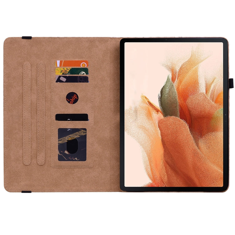 For Samsung Galaxy Tab S8+ / Tab S7+ Color Weave Texture Flip Leather Tablet Case with Holder(Brown) - free shipping - PMC TechLife - Order now!