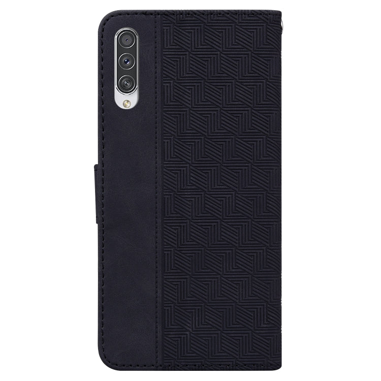 For Samsung Galaxy A70 / A70s Geometric Embossed Leather Phone Case(Black) - Galaxy Phone Cases by PMC TechLife | Online Shopping South Africa | PMC TechLife | Buy Now Pay Later Mobicred