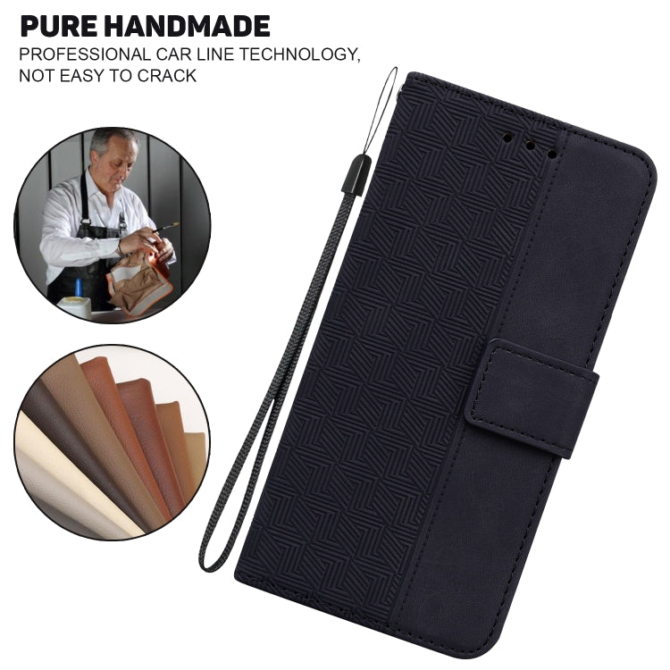 For Samsung Galaxy A70 / A70s Geometric Embossed Leather Phone Case(Black) - Galaxy Phone Cases by PMC TechLife | Online Shopping South Africa | PMC TechLife | Buy Now Pay Later Mobicred