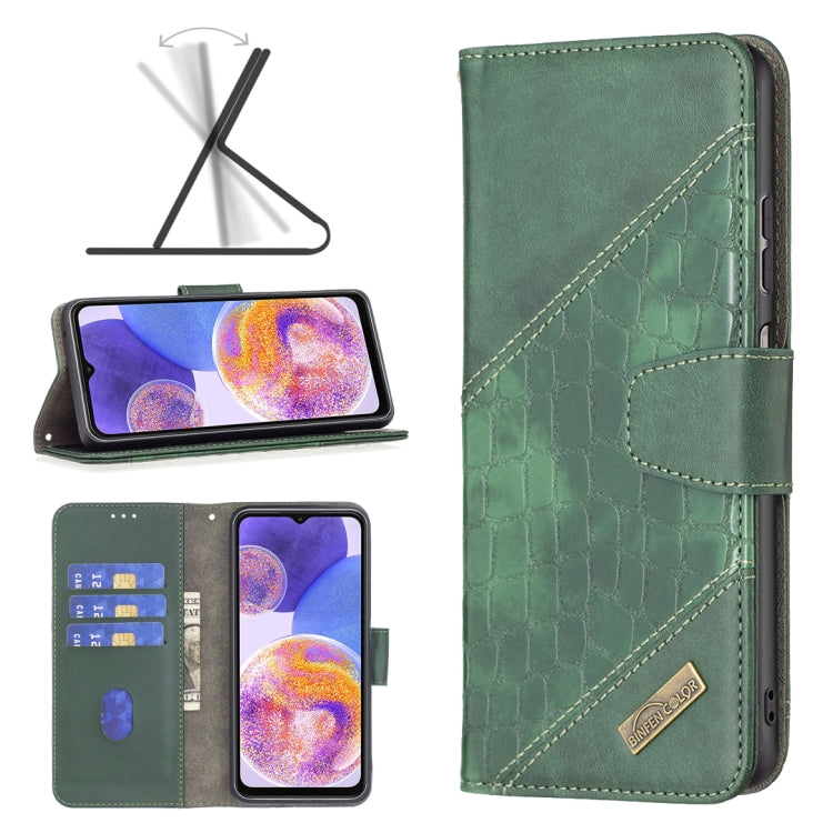 For Samsung Galaxy A23 5G Matching Color Crocodile Texture Leather Phone Case(Green) - free shipping - PMC TechLife - Order now!