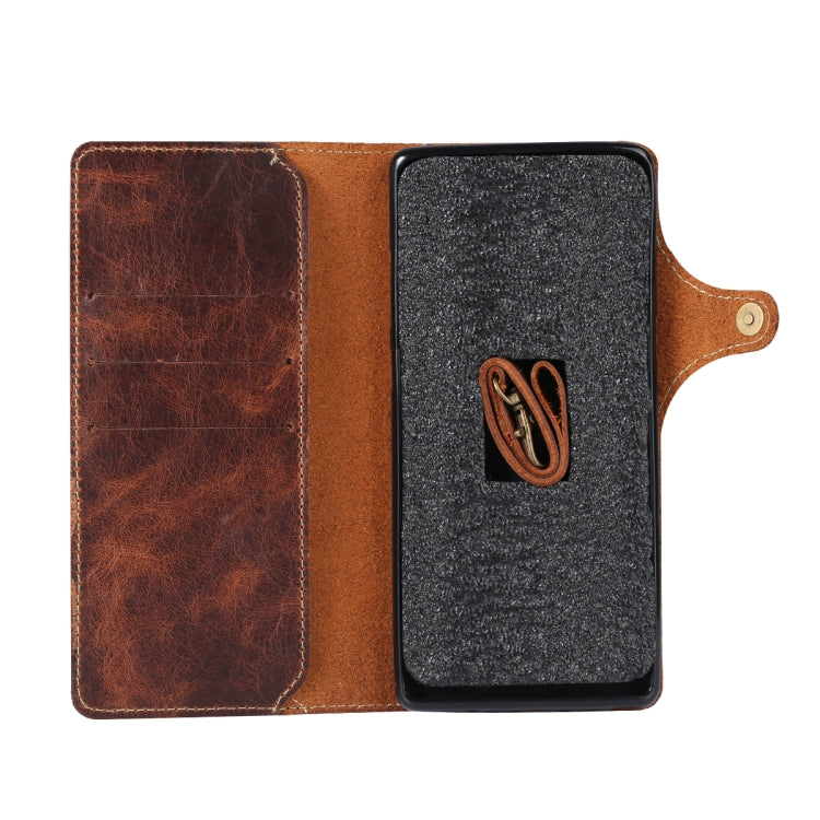 For iPhone XR Denior Oil Wax Cowhide Magnetic Button Horizontal Flip Leather Case with Card Slots & Wallet(Black) - free shipping - PMC TechLife - Order now!
