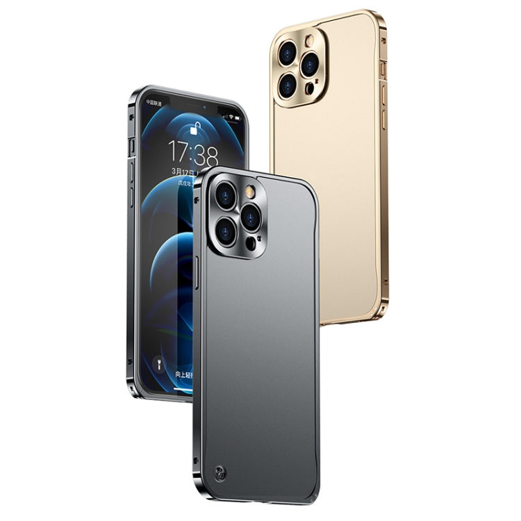 For iPhone 12 Pro Max Metal Frame Frosted Case(Blue) - iPhone 12 Pro Max Cases by PMC Jewellery | Online Shopping South Africa | PMC Jewellery