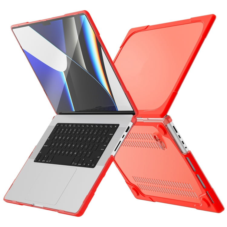 TPU + PC Two-color Anti-fall Laptop Protective Case For MacBook Pro 16.2 inch A2485 2021(Red) - MacBook Pro Cases by PMC TechLife | Online Shopping South Africa | PMC TechLife
