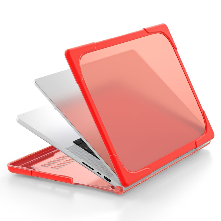 TPU + PC Two-color Anti-fall Laptop Protective Case For MacBook Pro 16.2 inch A2485 2021(Red) - MacBook Pro Cases by PMC TechLife | Online Shopping South Africa | PMC TechLife