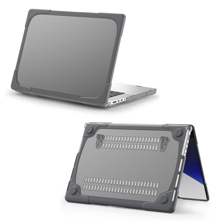 TPU + PC Two-color Anti-fall Laptop Protective Case For MacBook Pro 16.2 inch A2485 2021(Grey) - MacBook Pro Cases by PMC TechLife | Online Shopping South Africa | PMC TechLife | Buy Now Pay Later Mobicred
