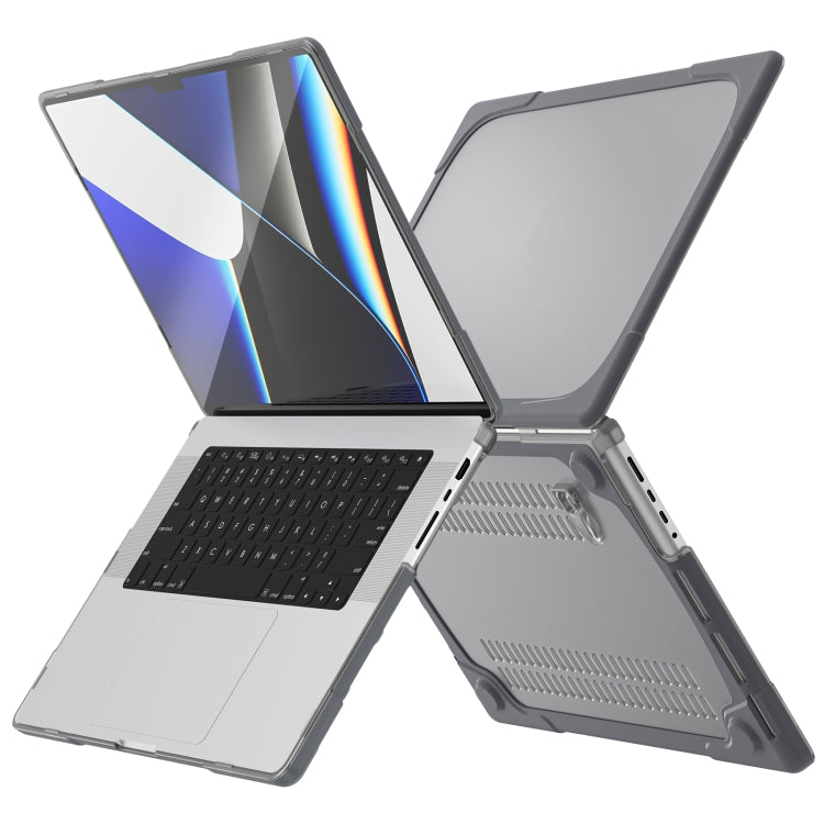 TPU + PC Two-color Anti-fall Laptop Protective Case For MacBook Pro 16.2 inch A2485 2021(Grey) - MacBook Pro Cases by PMC TechLife | Online Shopping South Africa | PMC TechLife | Buy Now Pay Later Mobicred