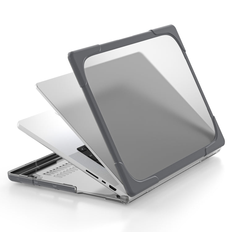 TPU + PC Two-color Anti-fall Laptop Protective Case For MacBook Pro 16.2 inch A2485 2021(Grey) - MacBook Pro Cases by PMC TechLife | Online Shopping South Africa | PMC TechLife | Buy Now Pay Later Mobicred
