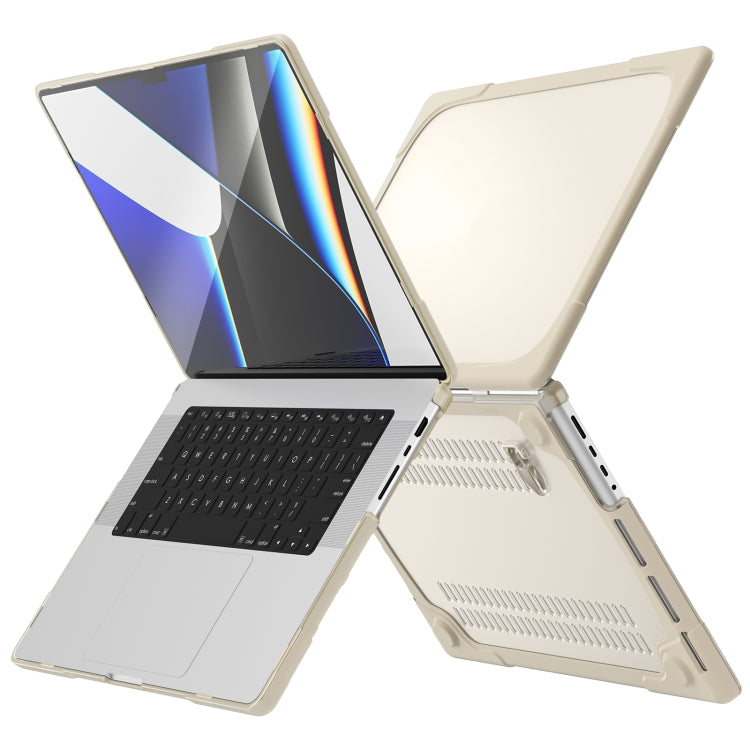 TPU + PC Two-color Anti-fall Laptop Protective Case For MacBook Pro 16.2 inch A2485 2021(Khaki) - MacBook Pro Cases by PMC TechLife | Online Shopping South Africa | PMC TechLife