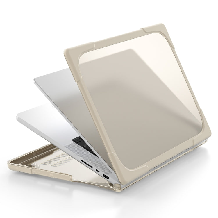 TPU + PC Two-color Anti-fall Laptop Protective Case For MacBook Pro 16.2 inch A2485 2021(Khaki) - MacBook Pro Cases by PMC TechLife | Online Shopping South Africa | PMC TechLife