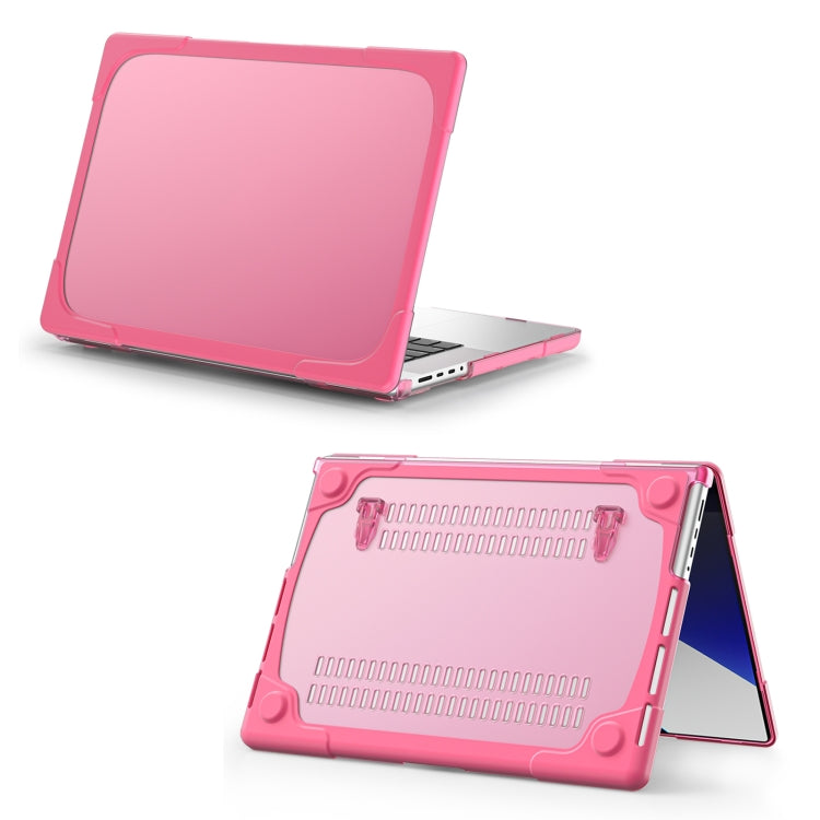 TPU + PC Two-color Anti-fall Laptop Protective Case For MacBook Pro 16.2 inch A2485 2021(Rose Red) - MacBook Pro Cases by PMC TechLife | Online Shopping South Africa | PMC TechLife