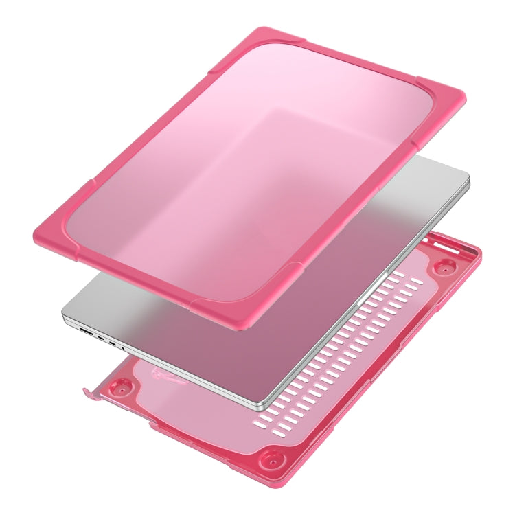 TPU + PC Two-color Anti-fall Laptop Protective Case For MacBook Pro 16.2 inch A2485 2021(Rose Red) - MacBook Pro Cases by PMC TechLife | Online Shopping South Africa | PMC TechLife