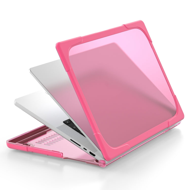 TPU + PC Two-color Anti-fall Laptop Protective Case For MacBook Pro 16.2 inch A2485 2021(Rose Red) - MacBook Pro Cases by PMC TechLife | Online Shopping South Africa | PMC TechLife